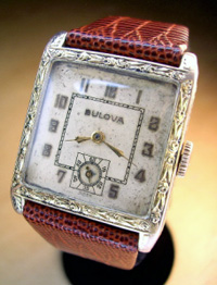 1929 Bulova square gents yellow gold filled